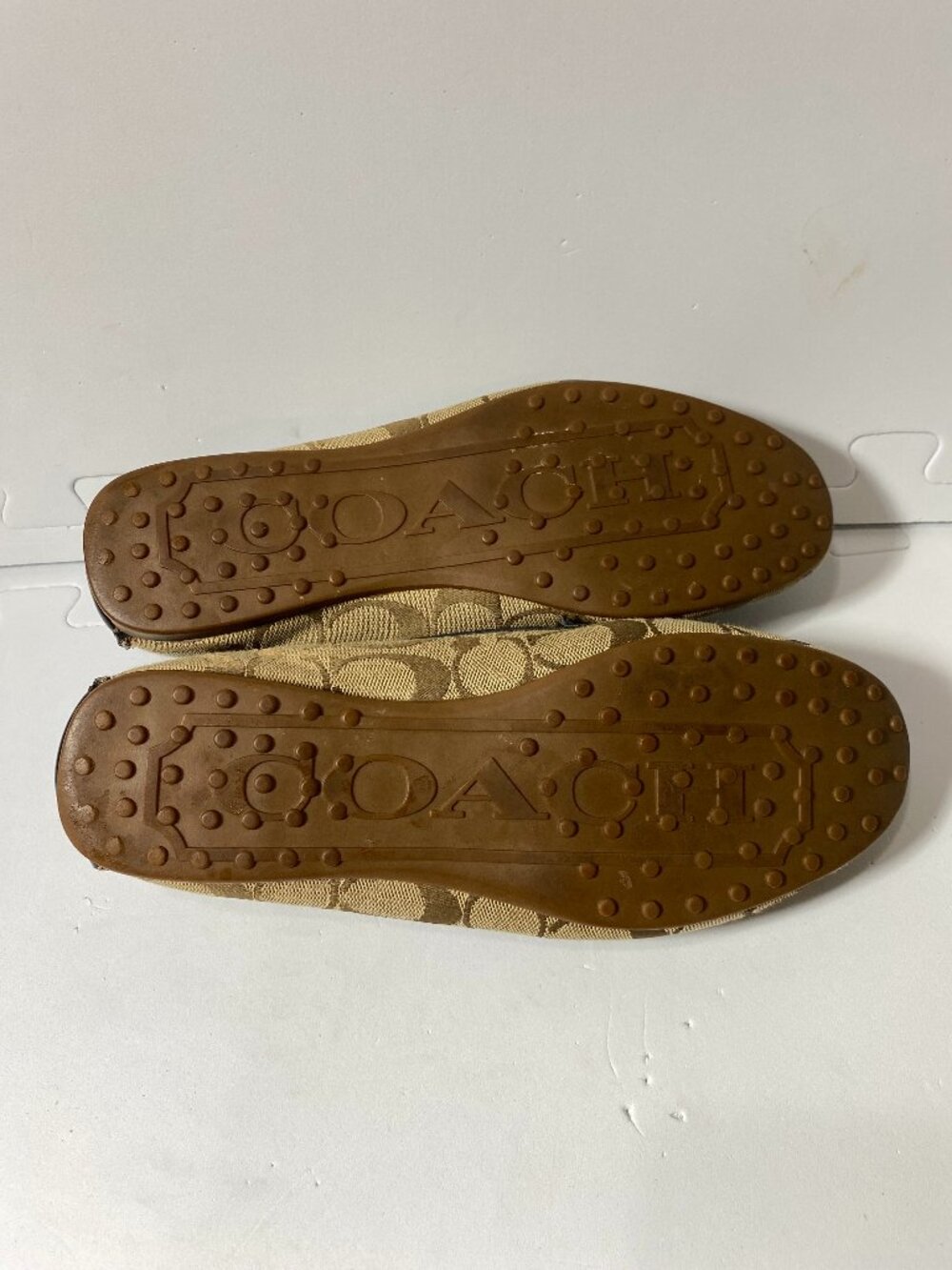 COACH Frida Signature Monogram Logo Canvas Bow Loafer Flats Black Patent Trim 8 - Picture 7 of 11